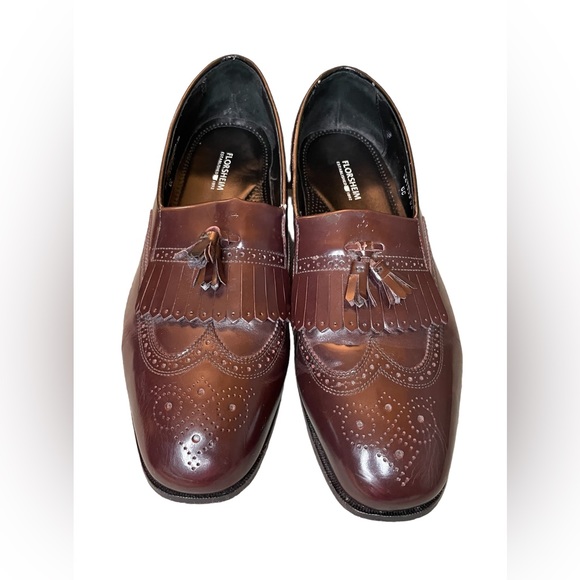 Florsheim Other - Florsheim CORDOVAN Leather Kiltie Tassel Wingtip Loafer Slip On Size 13